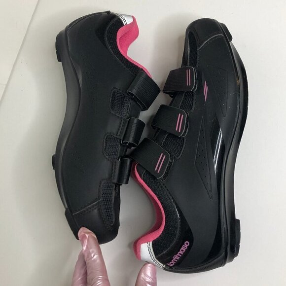 TOMMASO Cycling Shoes Women's Size 7.5 Black Pink Pista 100 Demo Model - Picture 9 of 11